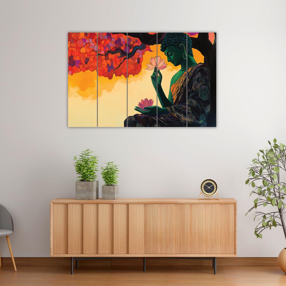 inep-b0dl5td8zp-buddha-blossom-bonanza_-5-panel-framed-floral-wall-art-vibrant-vinyl-prints-framed-in-wood-exuding-zen-vibes..jpg